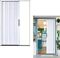 Retractable Aluminum Folding Shop Door with Lock, Space Saving Flexible Divider Accordion Door for Home Office Garage Basement Rental Room Heavy Duty(115x215cm(45x85in))