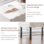 Nightstand Set of 2, Unique Design Side Table Set, Small Bedside Accent Table with Storage and 4 Metal Legs for Bedroom,Living Room and Small Spaces