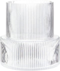 Ribbed Glass Vase, Flower Vase, Fluted Clear Vases for Flowers, Modern Vases for Living Room, Dining Table, Entryway, Shelf, Wedding, Office, Coffee Table, Birthday, 7.5 Inches