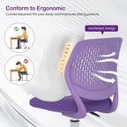Giantex Kids Desk Chair, Adjustable Children Study Chair, Swivel Armless Mesh Task Office Chair, Computer Desk Chair with Adjustable Height & Lumbar Support (Purple)