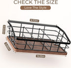 Tea Bag Organizer, Tea Bag Holder Storage with 6 Slots Iron Wire Basket with Wooden Base, Tea Bar Accessories for Countertop Cabinet Drawer, Tea Station for Coffee Capsules Creamer Sweetener Sugar