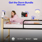 BedShelfie Wood Bedside Shelf for Dorm Room - White | Bunk Bed & Top Bunk, College Dorm Room Essentials, Loft Nightstand, Floating Bed Side Table Tray, By Smallish