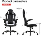 PayLessHere Gaming Chair Desk Chair Gamer Chair Ergonomic Office Chair With Lumbar Support Padded Up Arms Adjustable Headrest Pu Leather High Back Office Chair Gamer Chair For Adults Women Men (White)