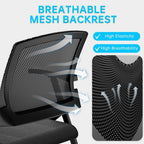Heavy Duty Folding Conference Chair with Arms - Breathable Mesh Back, Comfortable Padded Seat, Sturdy Steel Frame for Office, Meeting Room & Training Seminar,Classroom (2, Black)