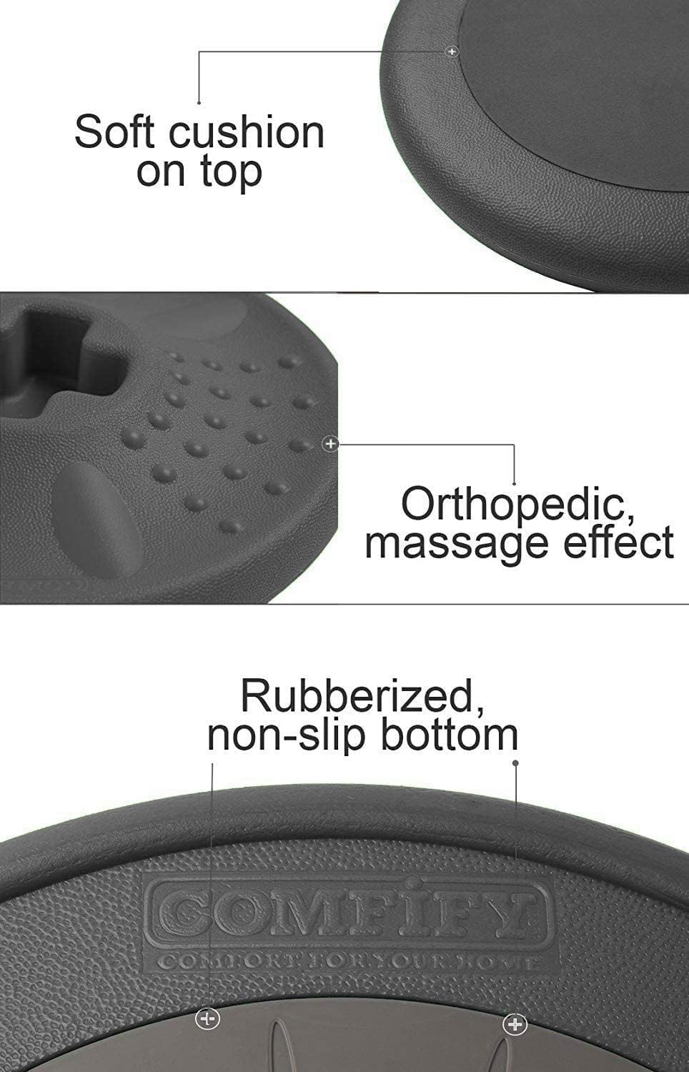 Studico ActiveChairs Kids Wobble Stool, Flexible Classroom Seating Improves Focus, Posture & Helps ADHD/ADD. Get The Wiggles Out Active Fidget Chairs, Preschool | Elementary 14" Chair, Ages 3-7, Gray