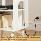 Masupu Night Stand, 3-Tier Modern Nightstand with Open Storage, Wooden Bed Side End Table for Small Space, Living Room, Bedroom, Nursery, White