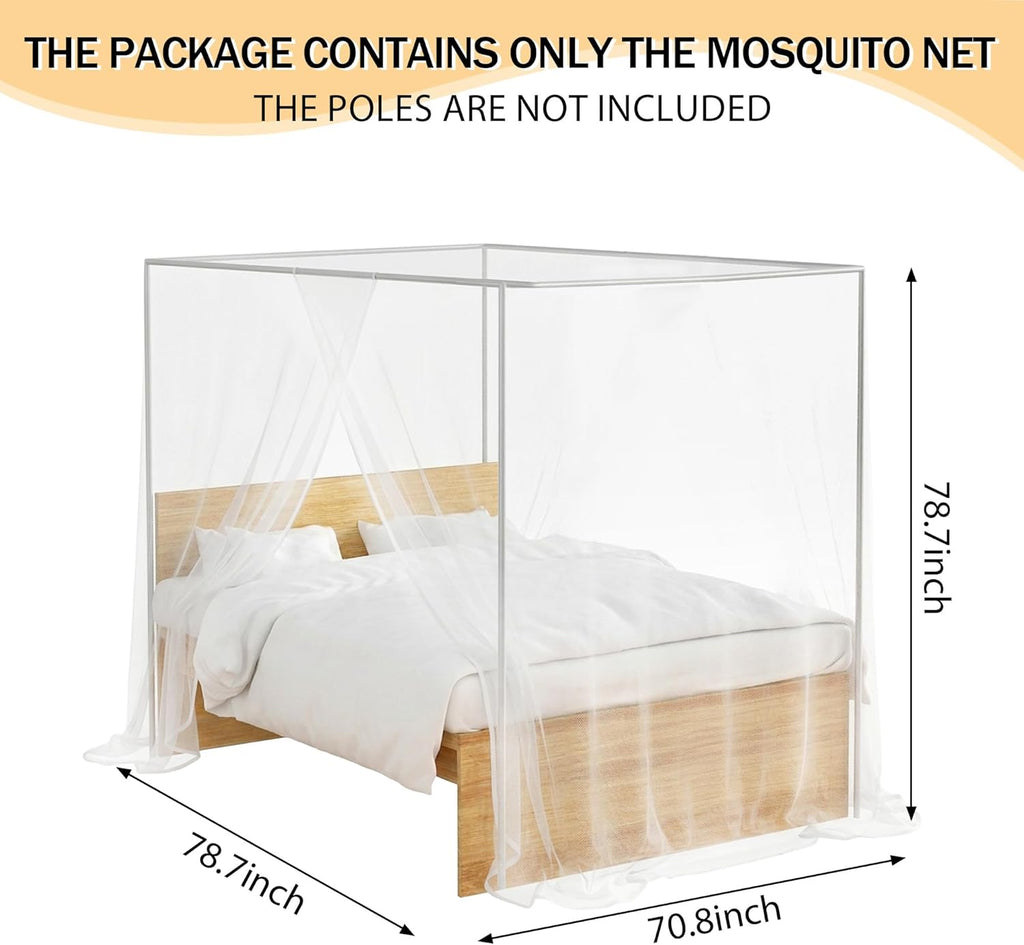 Mosquito Net for Bed Canopy Netting for Single to Queen Size Beds, One Side Opening Mosquiteros Cameros para Cuba Mosquiteros para Camas for Bedroom, Outdoor, Patio