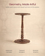 VASAGLE MARIEL Collection - Round Side Table, Small Drink End Table for Small Spaces, Accent Nightstand, Solid Wood Leg, Mid-Century Modern, for Living Room Bedroom, Chestnut Walnut ULET293KX01S