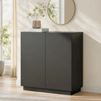 amunrbrek 31.5" Minimalist Buffet Cabinet, Sideboard with Storage, Black