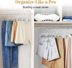 HOUSE DAY 200 Pack Pants Hangers with Adjustable Clips and 360° Swivel Hook, Non-Slip Clear Plastic Skirt Hangers for Pants, Jeans, Skirts, Trousers, Bulk Hangers for Closet Organization