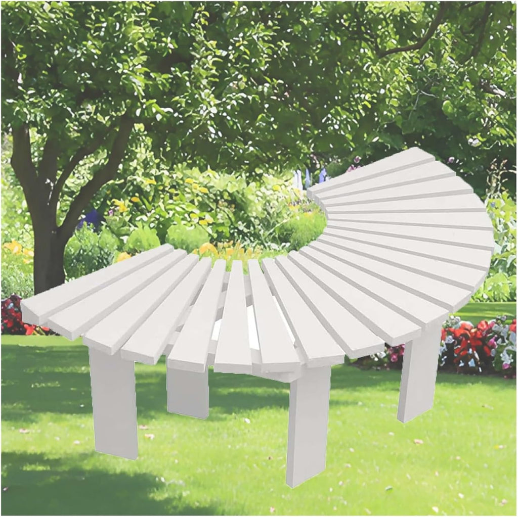 Tree Bench Wrap Around,Wooden Curved Weatherproof Outdoor Benches,for Garden,Lawn,Patio & Backyard(Color2)