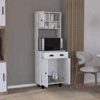 67" H with 5-Tier Storage Shelves and 2 Doors, White,for Kitchen