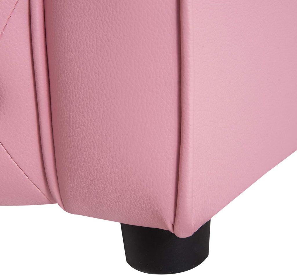 Qaba Kids Sofa Toddler Tufted Upholstered Sofa Chair Princess Couch Furniture with Diamond Decoration for Preschool Child, Pink