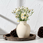 SIDUCAL Spotted Ceramic Modern Style Vase, 5.7 Inch Rustic Farmhouse Boho Vase for Home Decor, Terracotta for Table, Living Room, Wedding, Mantel Decoration, Speckled White