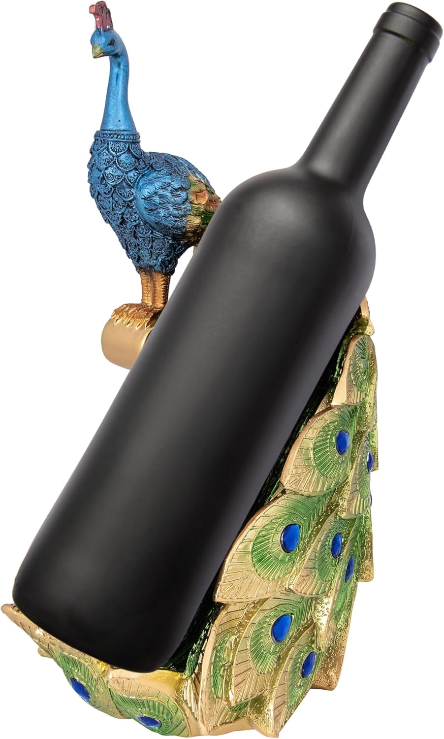 Decorative Wine Bottle Holder - Peacock Blue