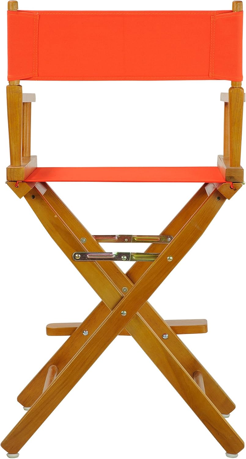 Casual Home Director's Chair ,Honey Oak Frame/Orange Canvas,24" - Counter Height