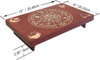 Altar Table, Meditation Table, Small Altar Table, Wooden Witch Altar, Wiccan Alter Table, Buddhist Shrine, Engraved Wheel of The Year on Table Top, 12 × 8 inches