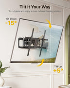 monTEK Full Motion TV Wall Mount for 50-100 Inch Large TVs up to 165 lbs, Long 25" Extension Articulating TV Mount Bracket for Off-Center Wood Studs 16" 18" 24", Max VESA 800x600
