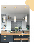 Ken & Ricky Pendant Lights Kitchen Island Gold 3 Pack,Crystal Pendant Lighting Over Island,Modern Pendant Light Fixtures for Dining Room Bedroom Bathroom Livingroom