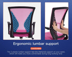 Home Office Chair Computer Ergonomic Chair Mesh Mid Back with Wheels Lumbar Support Armrest and Adjustable Executive for Men&Women
