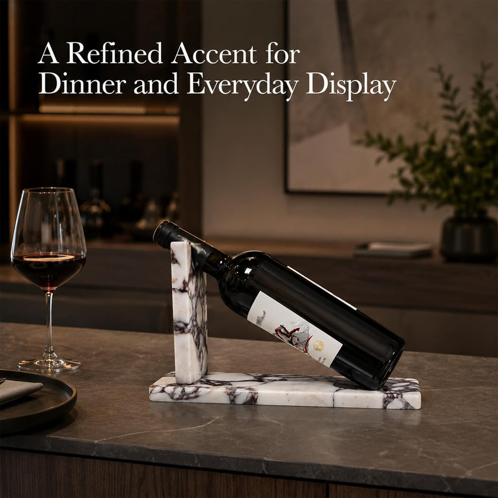 Creative Modern Marble Wine Holder Stand, Single Bottle Wine Rack Storage, Elegant Home Decor, Stylish Tabletop Display for Wine Enthusiast