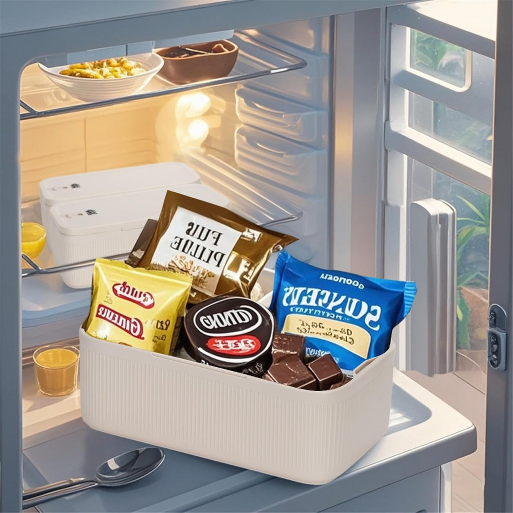 Locking Medicine Box with Code, Small Lockable Storage Box for Medications, Snacks, Phone & Food, Ideal for Home, Office, Fridge, Dorm, School, Travel, Gift (Beige)