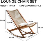 Rocking Balcony Chairs & Lounge Chairs, PE Wickerwork Outdoor Furniture Set, Beige, All-Weather, 330lb Load-Bearing, Ideal for Balcony, Patio, Living Room, and Bedroom