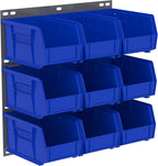 Akro-Mils 18"x19" Steel Wall Mount Louvered Panel with 12-Pack of 9 x6 x5 AkroBins Stackable Plastic Storage Bins (Clear), Organization Bundle for Garage, Workshop, Classroom