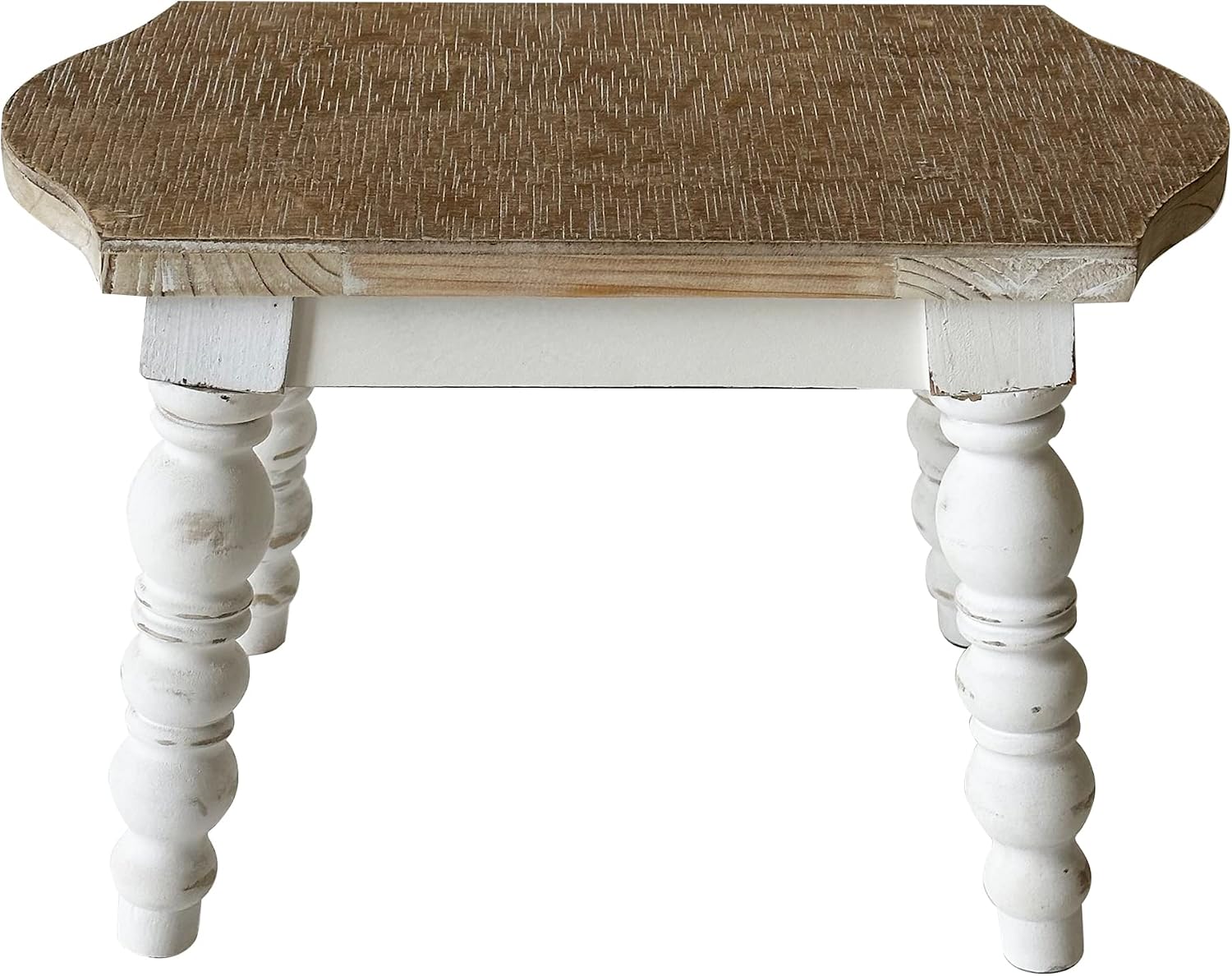 dwellington Wooden Bathroom Farmhouse Step Stool, Wood Foot Stool for Adults Kids, Bedside Step Plant Stand for Kitchen
