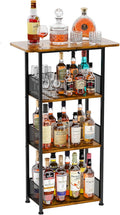 Eyteenokk Wine Rack Freestanding Floor:4 Tier Whiskey Wine Rack Mini Bar Cart,Liquor Cabinet-Home Bar for Bottles,Cocktail Shaker,Mugs-(23.6 * 11.8 * 40inch)
