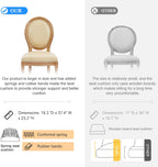 Leather Dining Chairs Set of 6 French Country Dining Chairs with Round Back, Farmhouse Upholstered Dining Accent Chairs with Nailhead Trim, Mid Century Modern (Beige)
