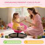 Spinning Chair for Autistic Kids, Flower-Shaped Sensory Spinning Chair for Balance & Coordination, Sit and Spin Sensory Chair, Autism Sensory Toys for Coordination Balance Focus (Pink)