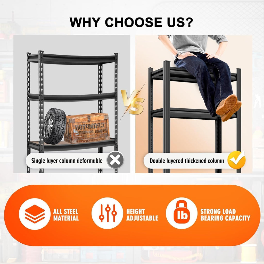 3-Tier Small Bookcase & Office Side Table, Black Industrial Bookshelf, Adjustable Metal Stand, Versatile Side Shelf for Movies, CDs & Books, Storage Rack for Small Spaces