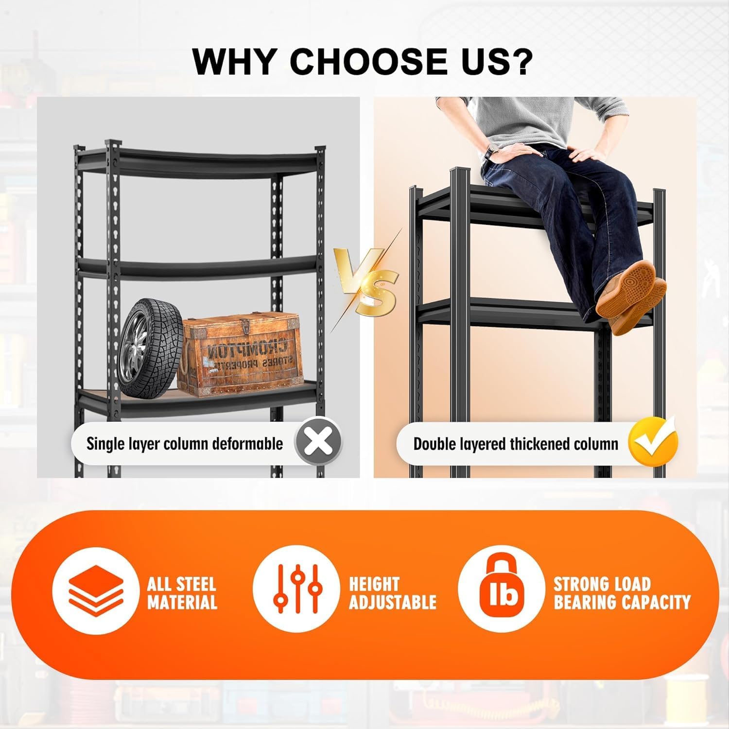 3-Tier Small Bookcase & Office Side Table, Black Industrial Bookshelf, Adjustable Metal Stand, Versatile Side Shelf for Movies, CDs & Books, Storage Rack for Small Spaces