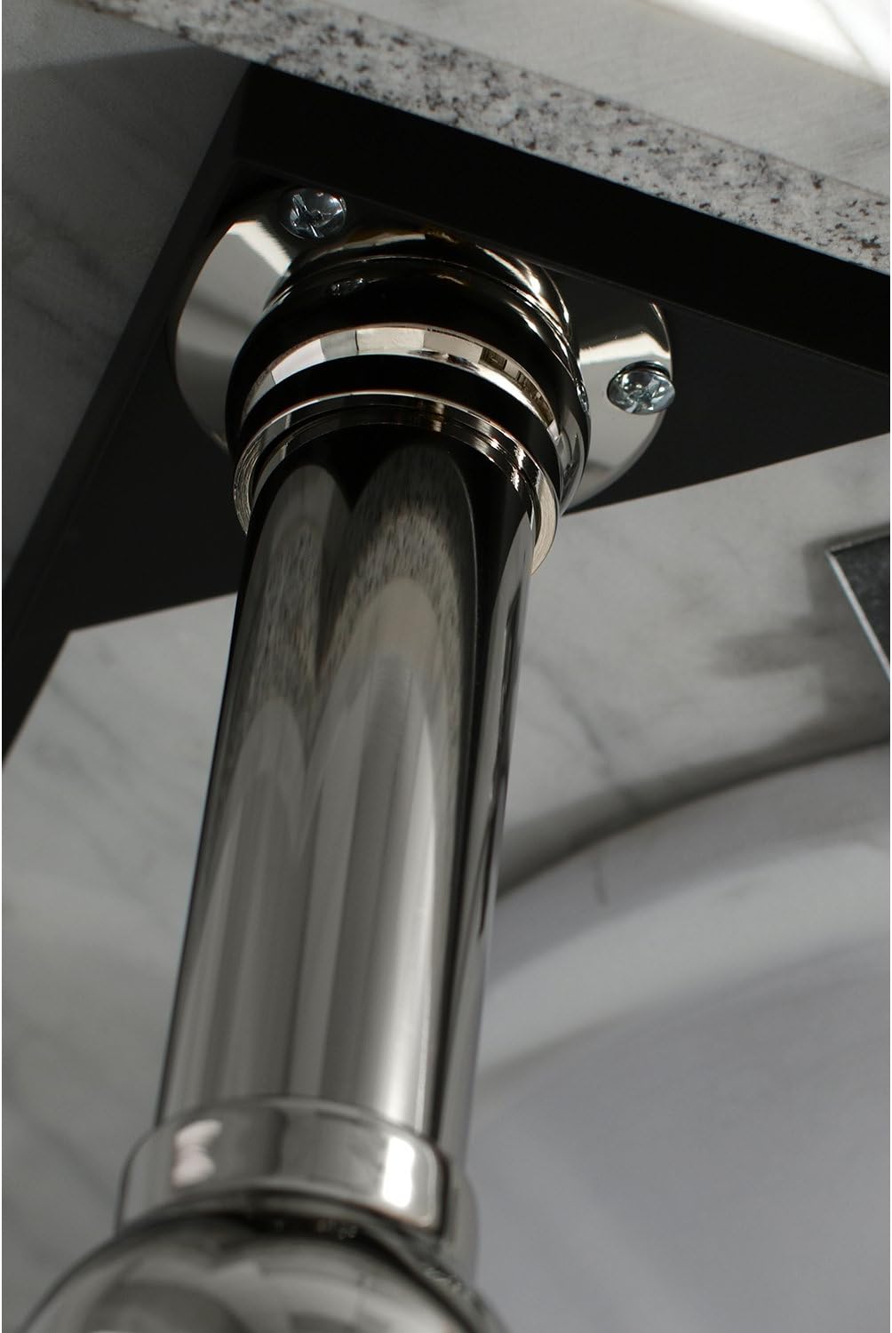 Kingston Brass KVPB3030MB6 Templeton 30" x 22" Carrara Marble Vanity Top with Brass Console Legs, Carrara Marble/Polished Nickel