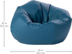 FDP 30" Vinyl Bean Bag Chair, Furniture for Kids and Teens, Perfect for Reading, Playing Video Games or Relaxing - Peacock