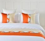 Luxury Hotel Grade Bed Runner Orange 210X50cm for 1.5m Bed Elegant Comfortable Fabric with Matching Cushions Wrinkle-Free and Premium Finish