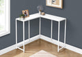32” Tall Narrow Table, L-Shaped Thin Table for Corner, Narrow Console Table for Entryway Living Room Small Hallway, Easy Assembly (White)