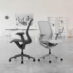 Laura Davidson Furniture Waverly Mesh Office Chair - Mid Back Mesh Chair, Adjustable Height & Arm Rest, Swivel, Seat Tilt - Red Mesh/Dark Grey Frame