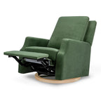 Namesake Crewe Nursery Glider Recliner w/ 360° Swivel Green | GREENGUARD Certified Glider Rocking Chair for Nursery & Living Room Manual Recline & Swivel Glide