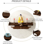 Prayer Altar Personal Shrine Stand Wall-Mounted Buddha Altar Shelf Stand, with Storage Tier, Antique Carving Buddha Offering Table(66cm/26in)