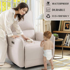Power Recliner Gliders for Nursery, Electric Swivel Rocker Recliner Chair, Comfy Upholstered Living Room Reclining Rocking Chairs with Lumbar Support (Cream, 41" X 40" X 36")