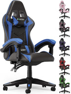 Bigzzia Gaming Chair, Computer Game Chair with Lumbar Support, Comfortable Video Game Chairs for Adults Kids, Racing Style Gamer Chair with 360°-Swivel Seat and Headrest（Blue）