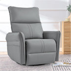 cinkehome Swivel Rocker Recliner, Glider Rocker Recliner Chair for Nursery, Overstuffed Manual Reclining Chair for Small Spaces, Living Room