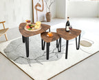 SOMY Nesting Coffee Tables End Table Sets Set of 3 Vintage Side Tables, Nightstand Modern Furniture Table Sets for Home Office Bedroom-Rustic Brown