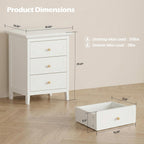 YIGOBUY 3 Drawer Nightstand Set of 2 White Side Table 19" Bedroom Night Stands End Table for Living Room with Storage 2 Set Furniture Bed Side Tables | Living Room, Bedroom, Storage, Furniture