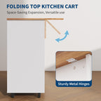 Garvee Kitchen Island with Drop Leaf, Rolling Kitchen Island on Wheels with Storage, Island Cart with 2 Open Shelves,1 Drawer for Kitchen, Dining Room