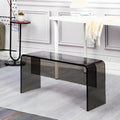 Acrylic Bench Backless, Modern Versatile Shoe Changing Stool, Bed End Stool, Backless Lounge Chair, Chair Shoes for Living Room, Bedroom, Entryway (Gray, 23.62 * 11.81 * 15.75in)