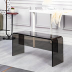 Acrylic Bench Backless, Modern Versatile Shoe Changing Stool, Bed End Stool, Backless Lounge Chair, Chair Shoes for Living Room, Bedroom, Entryway (Gray, 23.62 * 11.81 * 15.75in)