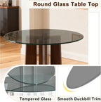 TesNus 18" Round Gray Tempered Glass Table Top, 0.24" Thick Smoked Replacement Glass Top with Pencil Polished Edge, Heat Resistant & Waterproof, Easy to Clean Glass Tabletop for Patio Table